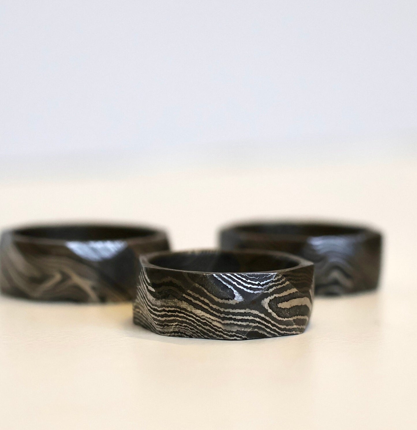 Damascus Steel Edgy Ring
