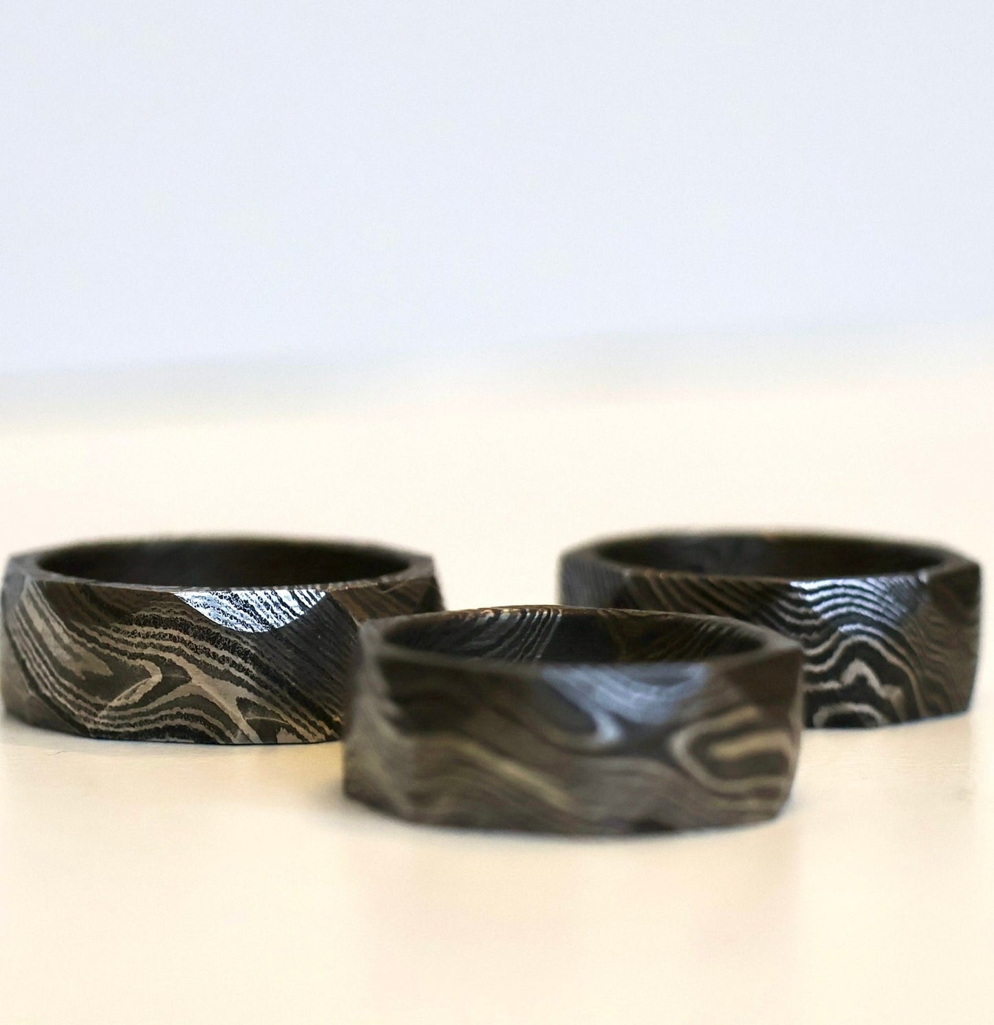 Damascus Steel Edgy Ring3