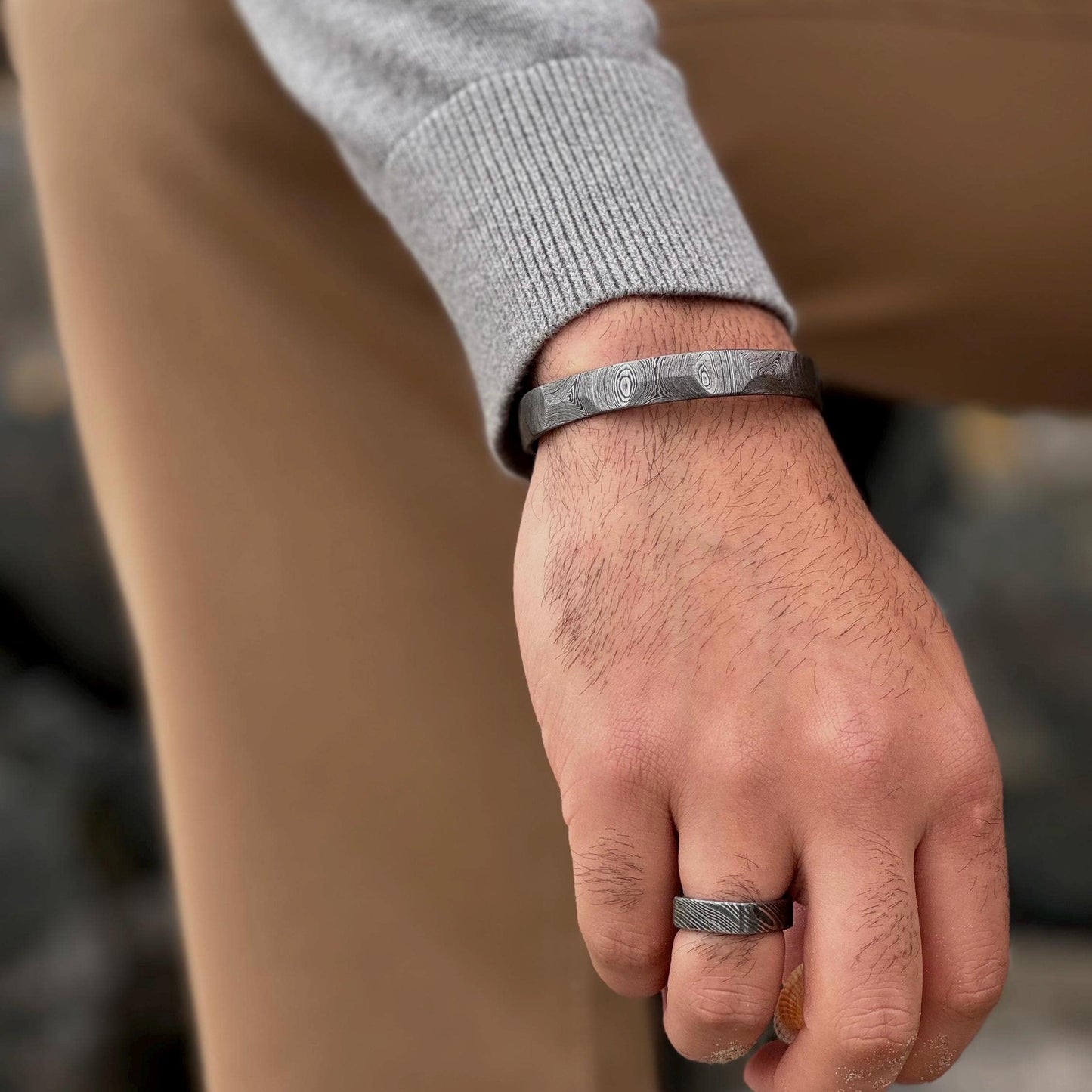 Men’s Jewellery Accessorised with ring and bracelet