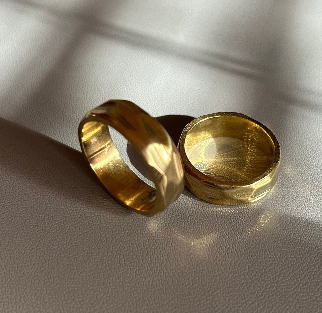 Brass Hammered Ring Band