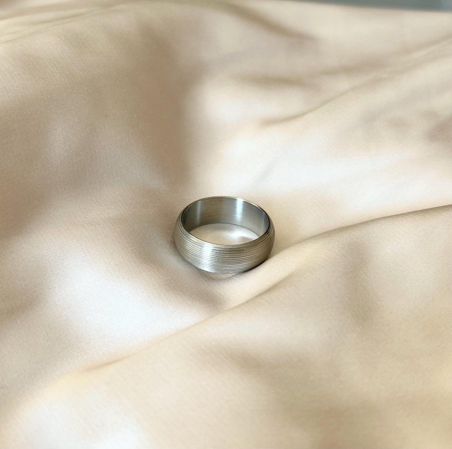 Brushed Grooved SS Ring Band