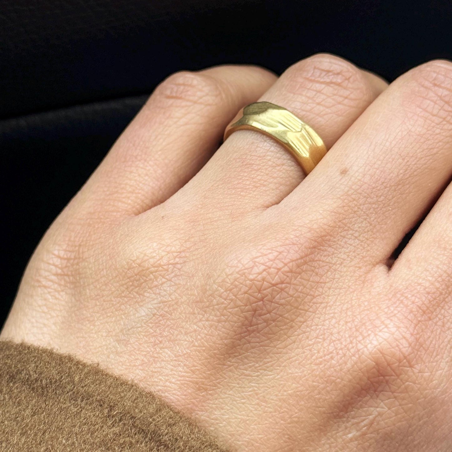 Hammered Brass Ring - Handmade Sustainable Fashion Jewelry