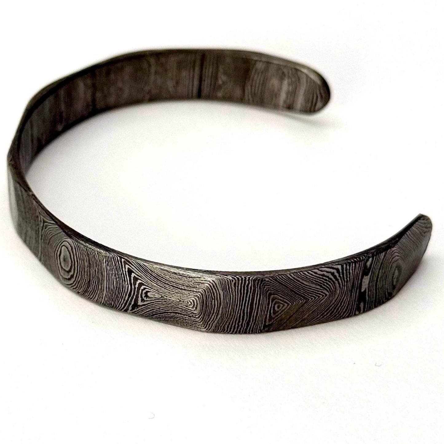 Damascus steel patterned antler cuff