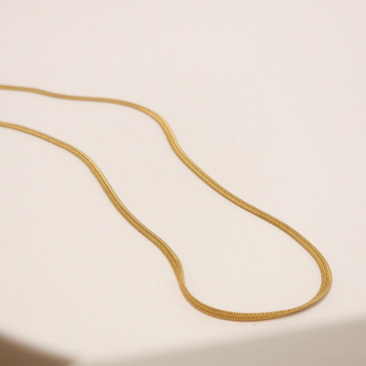 Herringbone necklace 18k goldplated

