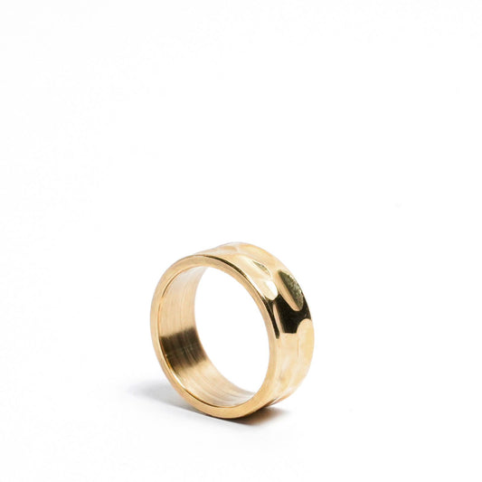 Handmade Hammered Brass Ring | Sustainable Fashion Jewellery | Gloss Finish