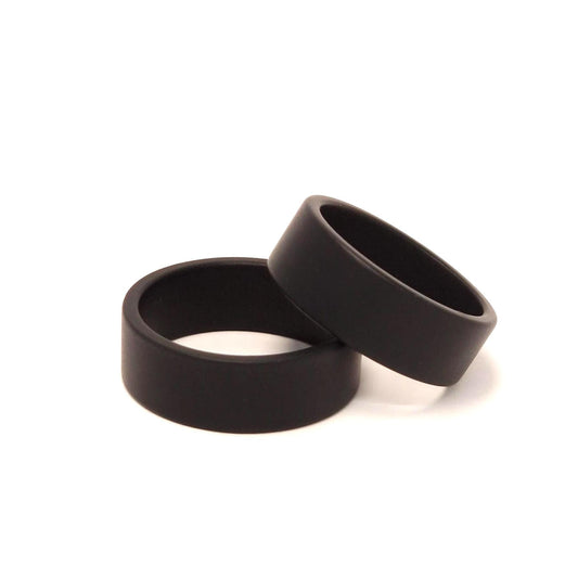 black stainless steel ring pair

