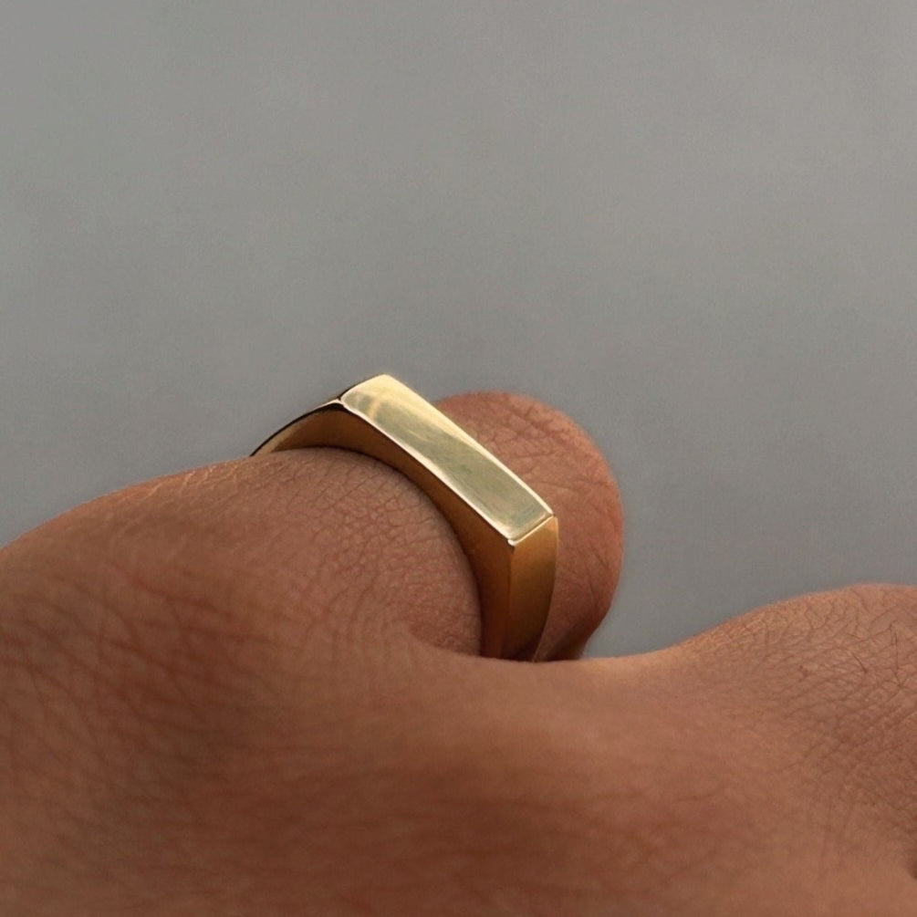 Handmade Signet Brass Ring - Unisex - Perfect for Gifting - Starlight