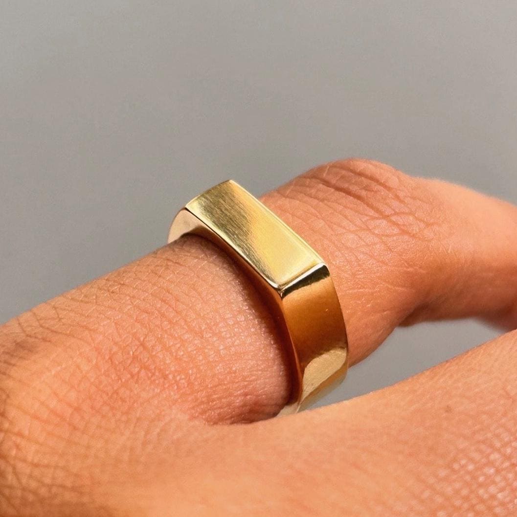 Handmade Signet Brass Ring - Unisex - Perfect for Gifting - Starlight