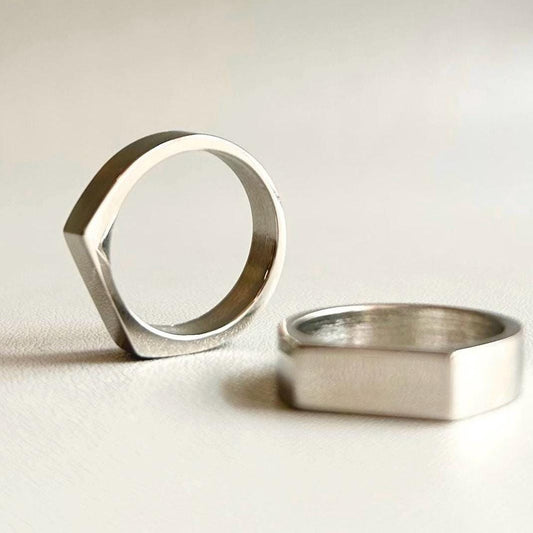 Handmade Signet Stainless Steel Ring - Perfect for Gifting - Starlight