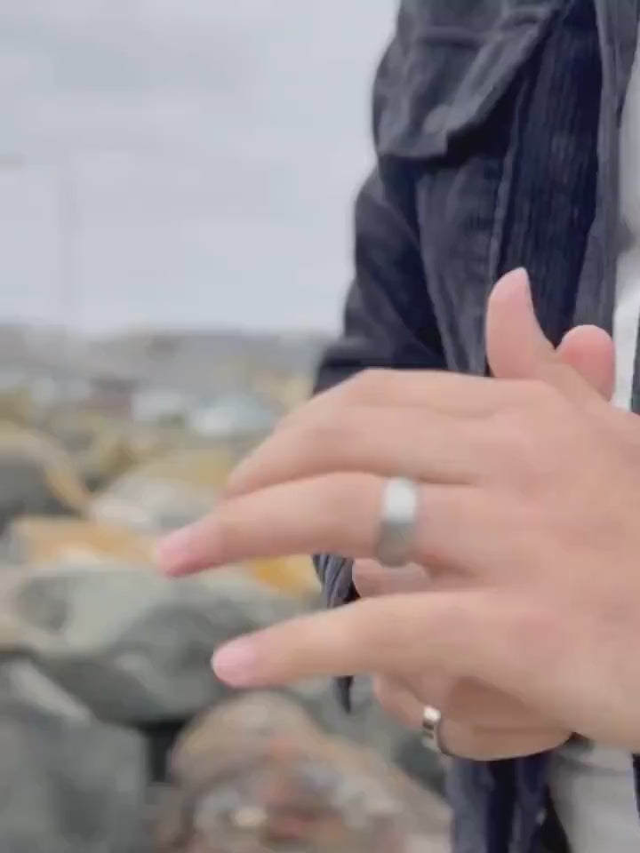 Handmade Stainless Steel Grooved Ring | Ossicles Band | Perfect Christmas Birthday Gift