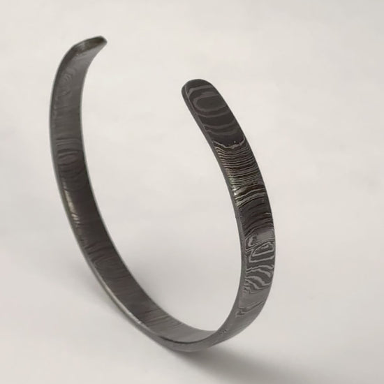 Damascus steel cuff video close up