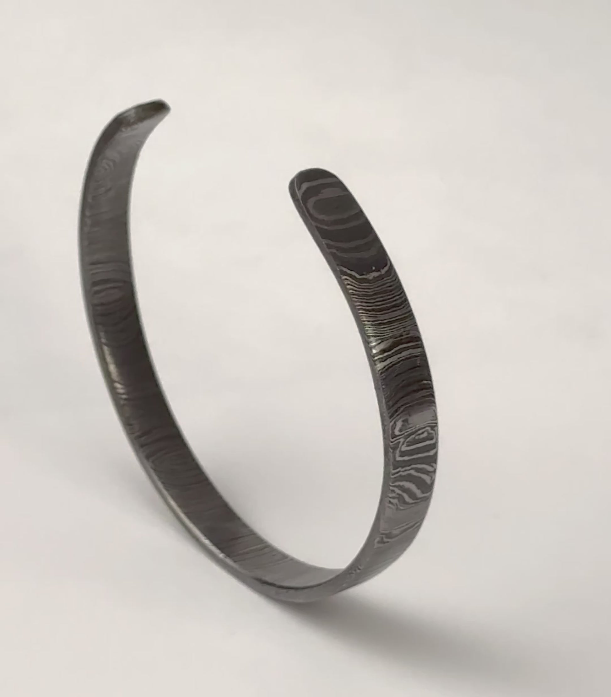 Damascus steel cuff video close up