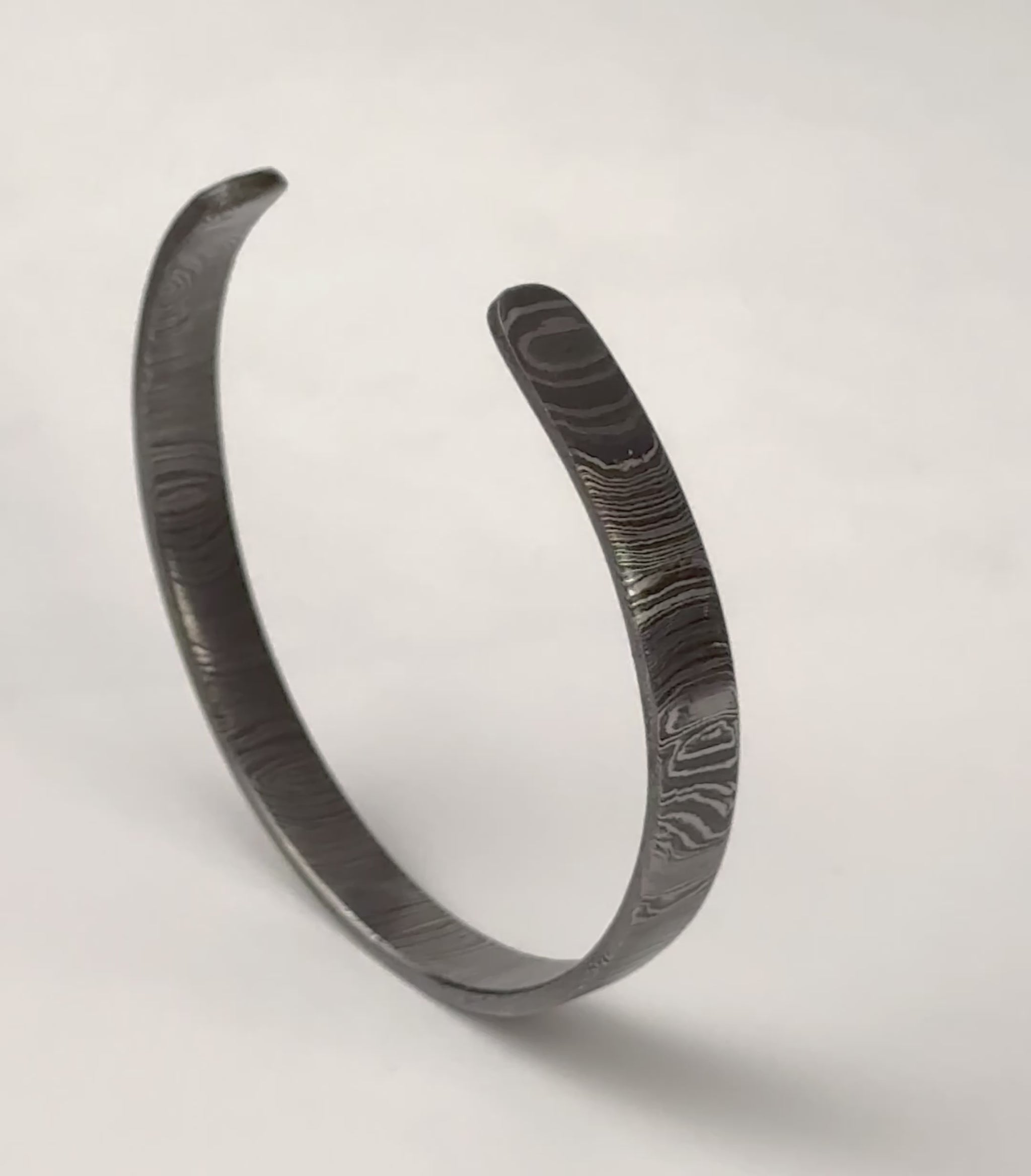 Damascus steel cuff video close up