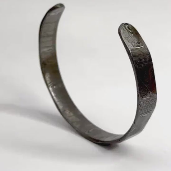 Special Edition Damascus Steel Antler Cuff | Men’s Jewellery Accessories | Adjustable | Sustainable Handmade Christmas Gift