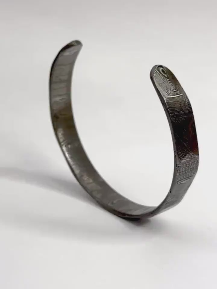 Special Edition Damascus Steel Antler Cuff | Men’s Jewellery Accessories | Adjustable | Sustainable Handmade Christmas Gift